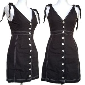 Free people London Town overall mini dress sz 0